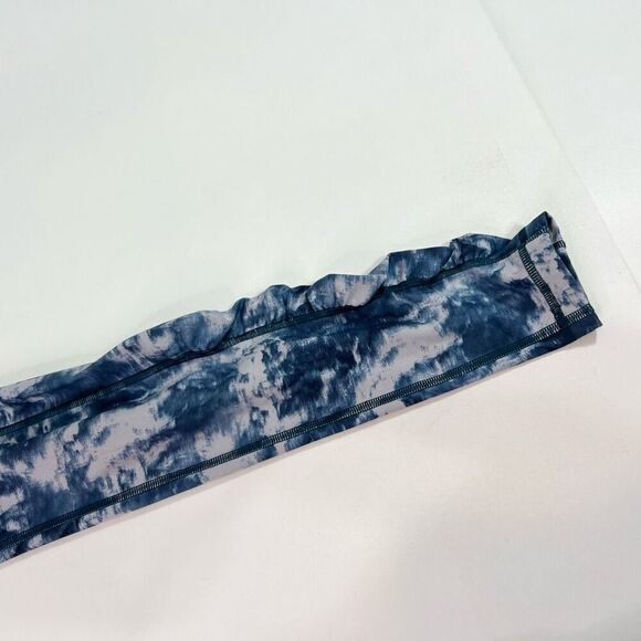 Lululemon Workout Leggings Womens 6 Blue Tie Dye Pull On Full Length Speed Tight - Picture 2 of 10